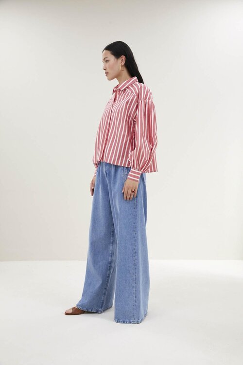 By Bar Rote Sarah Kurzgestreifte Bluse