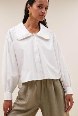 By Bar Weiß Semmy Poplin Bluse