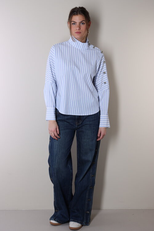 Co'couture Blau/weiß Devin Bluse