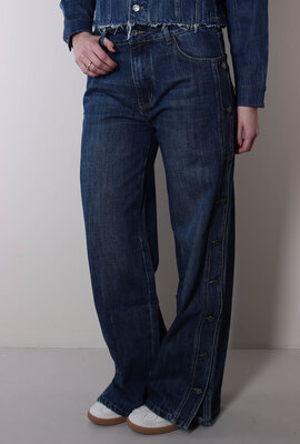 Haute L'Amitie Dunkelblaue Denize Button Tall Jeans