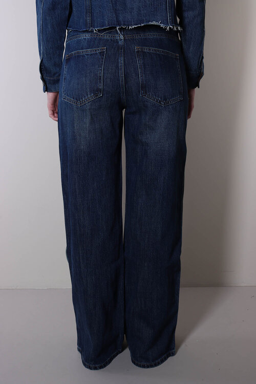 Haute L'Amitie Dunkelblaue Denize Button Tall Jeans