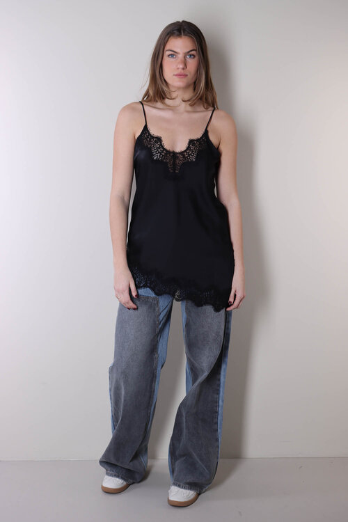 Haute L'Amitie Schwarzes Naomi Asym Dessous-Top