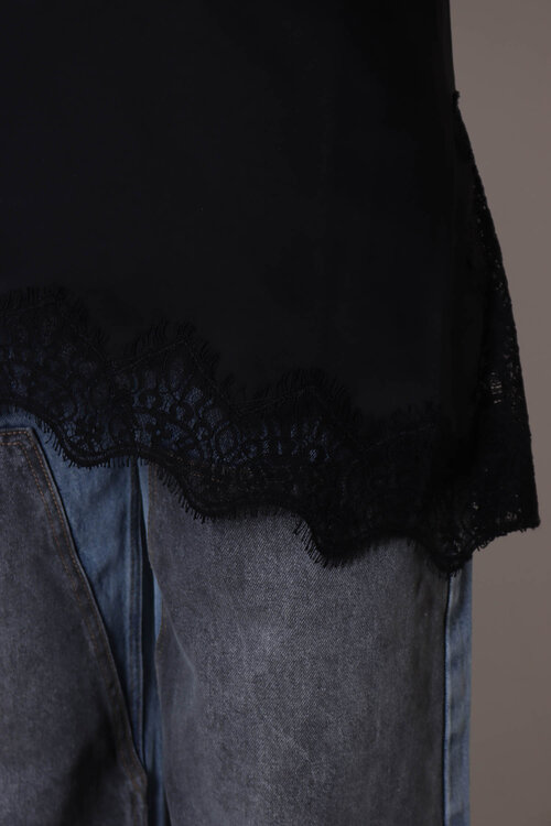 Haute L'Amitie Schwarzes Naomi Asym Dessous-Top