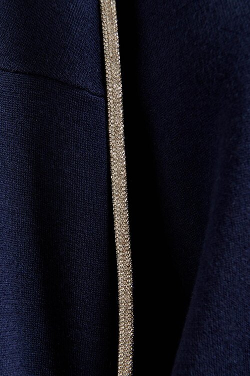 Essentiel Antwerp Dunkelblauer Pullover mit tiefem Rücken