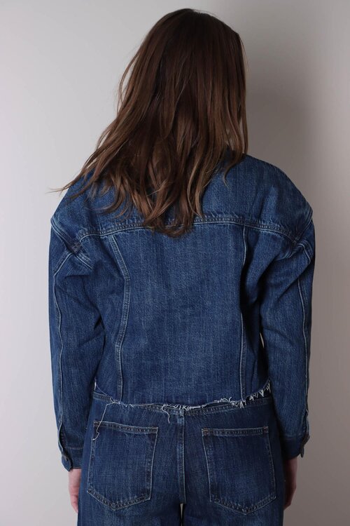 Haute L'Amitie Denim Dunkelblau Denize Crop Denimjacke