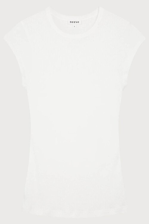 Neeve Weißes Rippenshirt