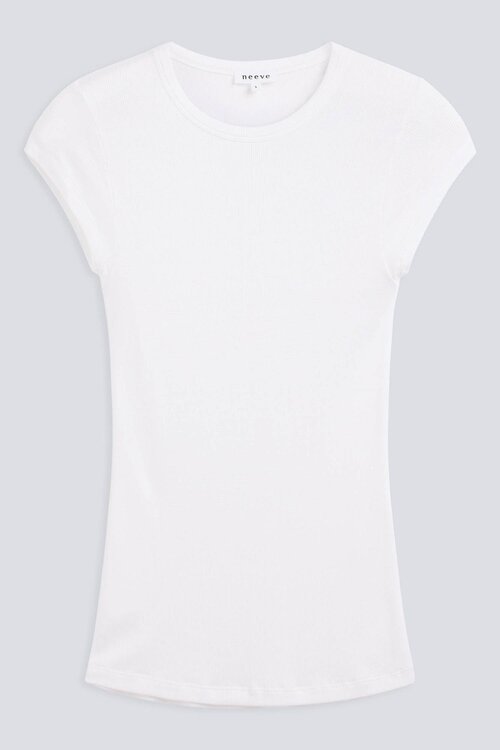 Neeve Weißes Rippenshirt