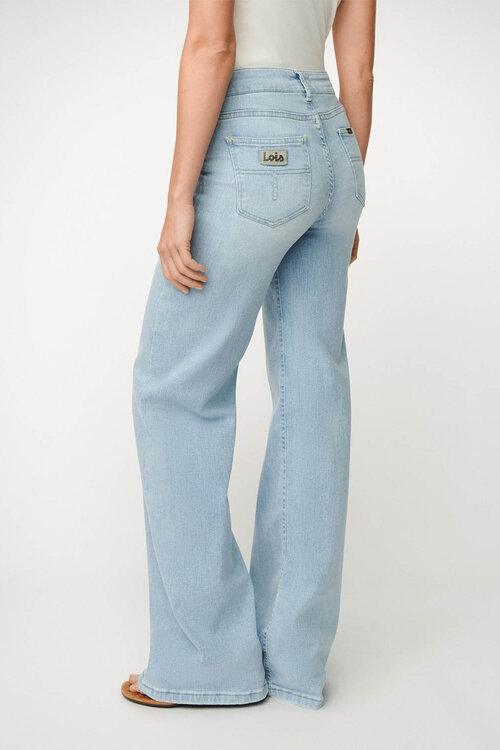 Lois Jeans Hellblaue Palazzo-Jeans mit weitem Bein