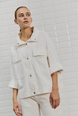 WITHBLACK Weiße Denimjacke