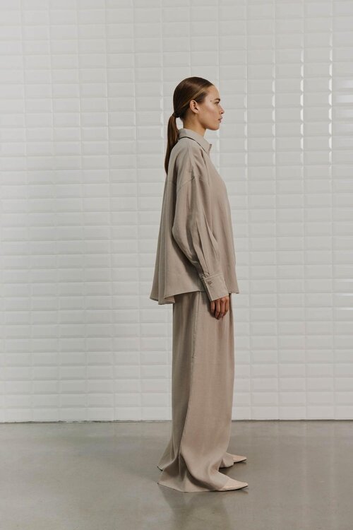 WITHBLACK Sandbeiges Oversized-Hemd