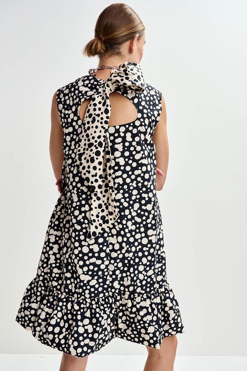 Essentiel Antwerp Schwarz/Off White Kleid