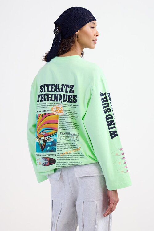 Stieglitz Grün Monica Wide Skate Langarmshirt