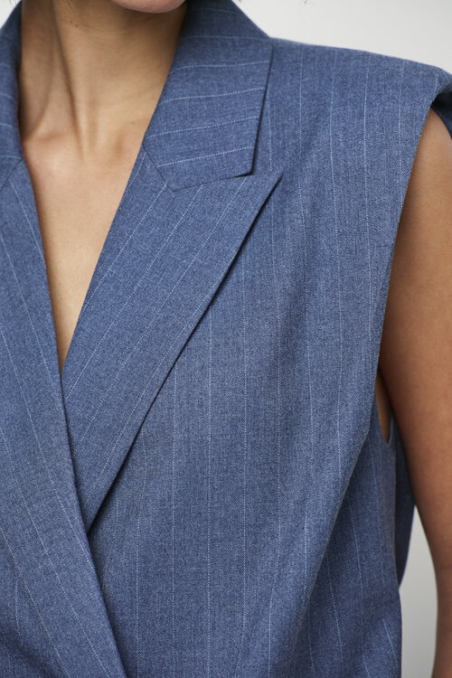 Dante 6 Dunkelblaues Jarod Nadelstreifenweste