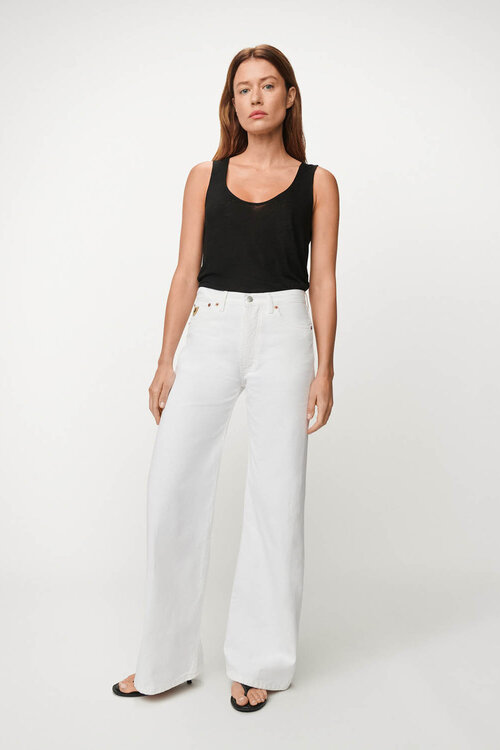 Lois Jeans Weißer Lindsay Palazzo mit weitem Bein