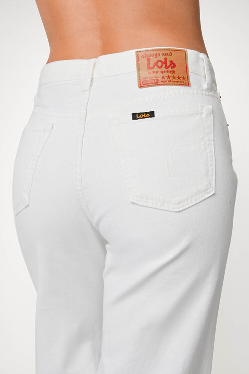 Lois Jeans Weißer Lindsay Palazzo mit weitem Bein