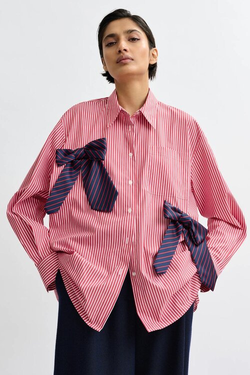 Essentiel Antwerp Rote Bluse Binden