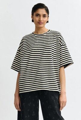 Essentiel Antwerp Schwarz/Weiß gestreiftes Hemd