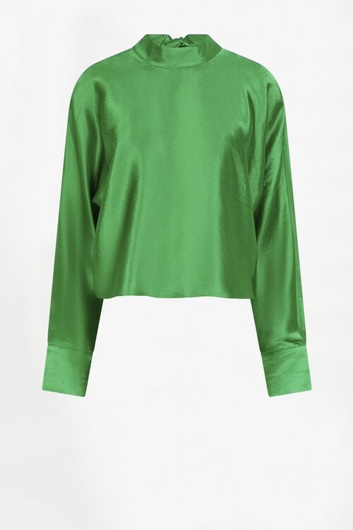 Dante 6 Grüne Lorella Satin-Schleifenbluse