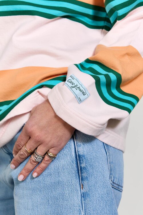 Coco Y Maria Pink Orange Polo Pullover