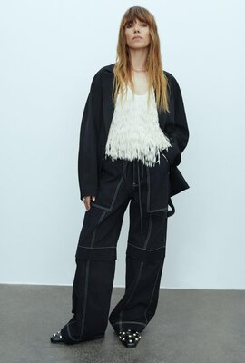 Day Birger et Mikkelsen Schwarze Canvas-Twill-Hosen