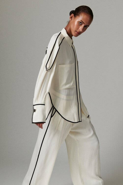 Day Birger et Mikkelsen Off White Crepe Bluse