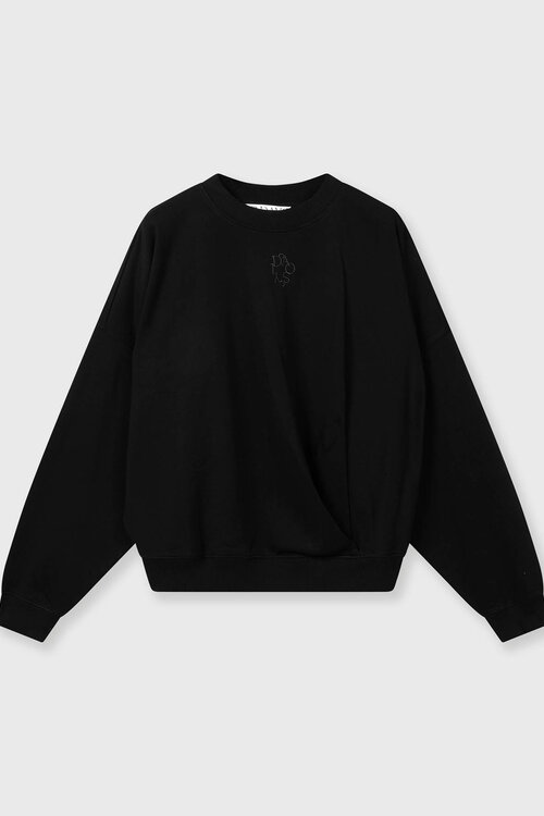 10Days Schwarzer Pullover Faltenwurf