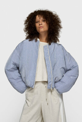 10Days Weiße blaue Bomberjacke mit Streifen