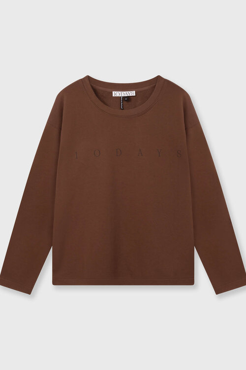 10Days Dunkler Trüffel sauberer Pullover Logo