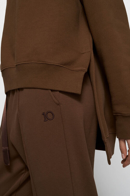 10Days Dunkler Trüffel asymmetrischer Pullover