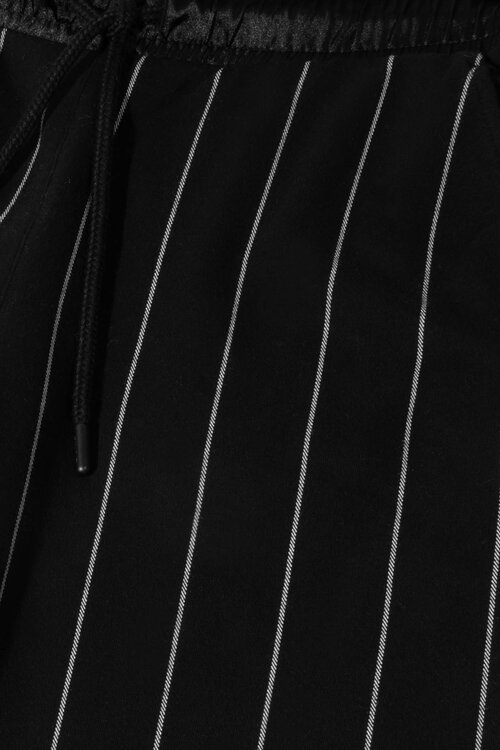 10Days Schwarze lange gestreifte Jogginghose mit Nadelstreifen