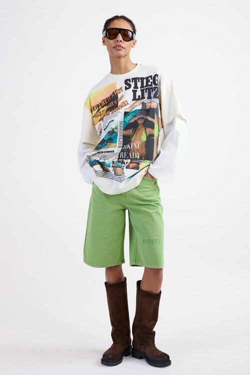 Stieglitz Grüne Alexio Jeansshorts