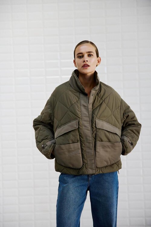 WITHBLACK Kaki gesteppte Jacke