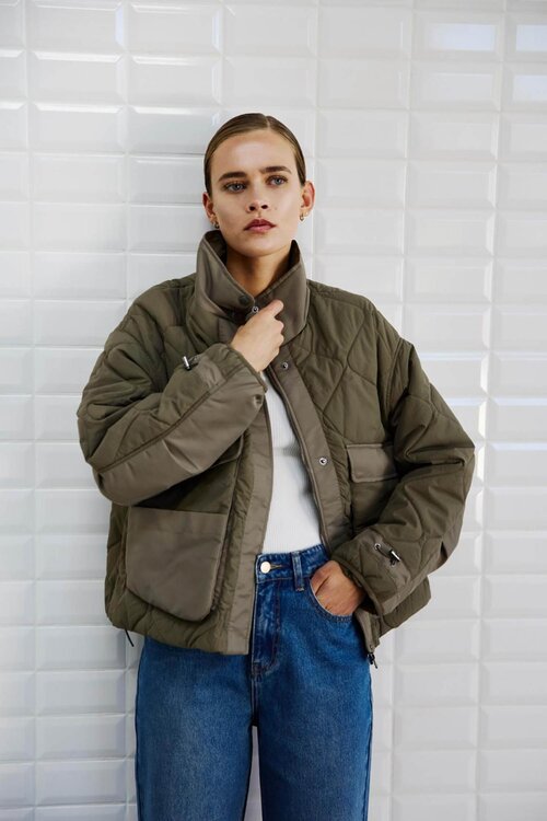 WITHBLACK Kaki gesteppte Jacke