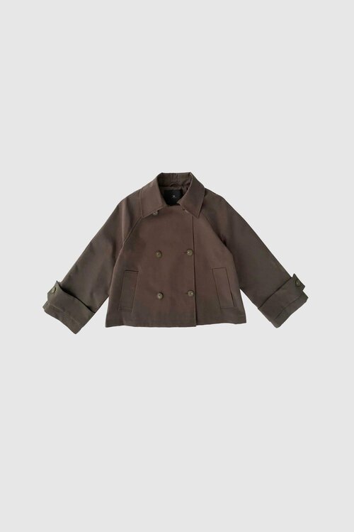 WITHBLACK Brauner kurzer Trenchcoat