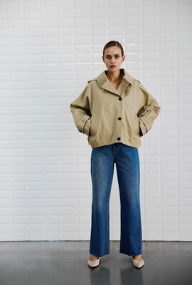 WITHBLACK Sandfarbene Kapuzenjacke