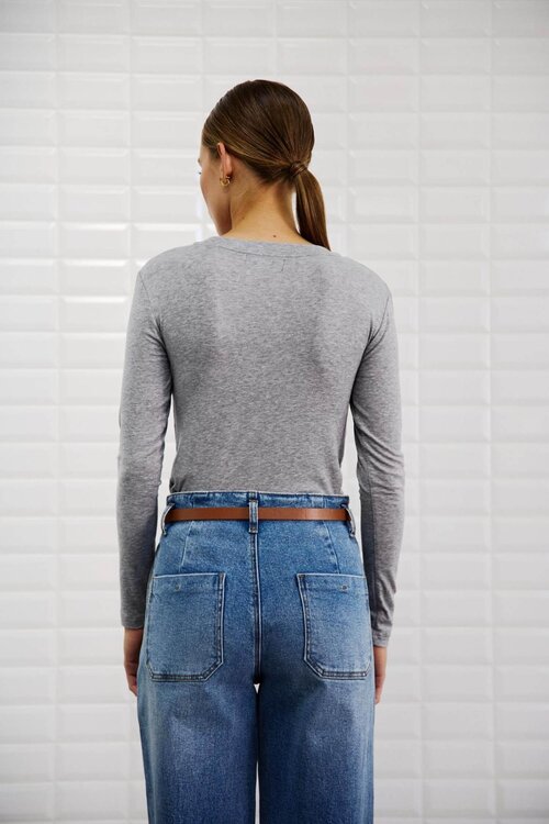 WITHBLACK Graumeliertes Langarmshirt