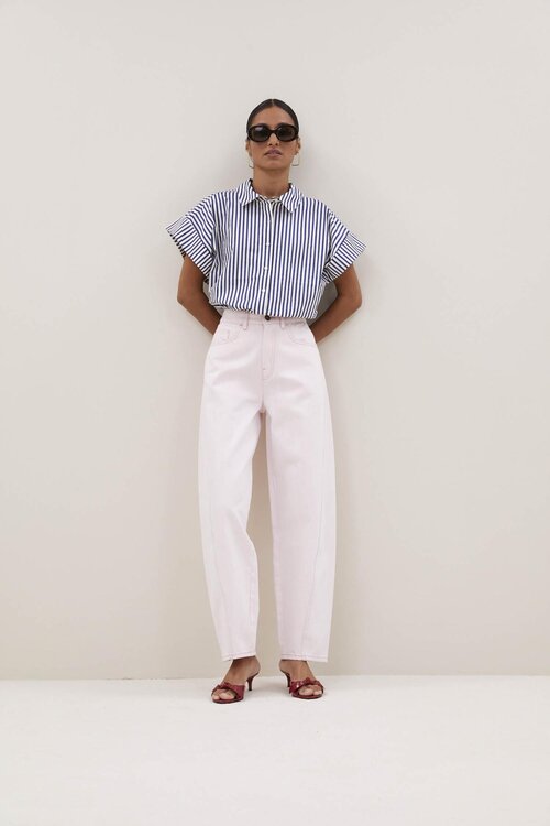 By Bar Blau/weiße Pixie Blue Stripe Bluse