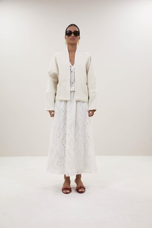 By Bar Hellgraue Flora Baumwolljacke