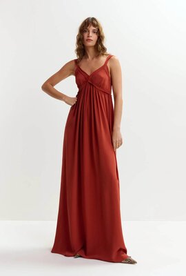 Essentiel Antwerp Bordeaux Maxi-Kleid