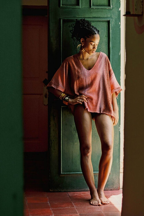 Sea Me Happy Sunset-Bluse