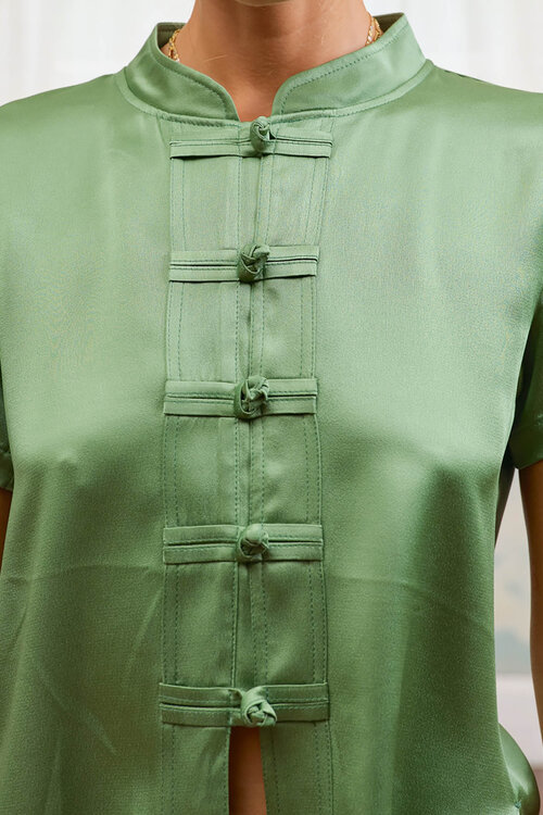 Sea Me Happy Matcha Bluse