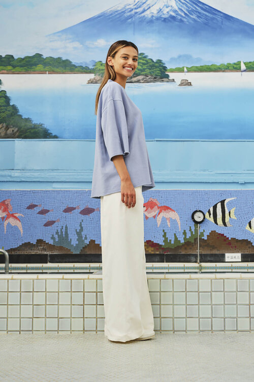 Sea Me Happy Grauer blauer Pullover