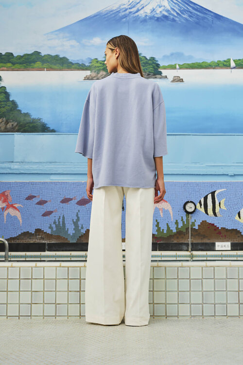 Sea Me Happy Grauer blauer Pullover