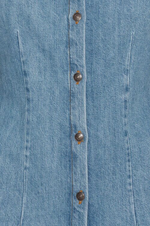 Rotate Blaues Denim-Hemd in schmaler Passform