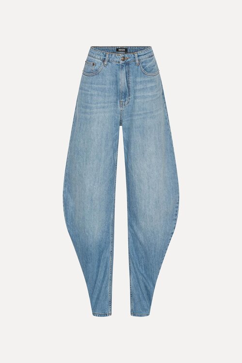 Rotate Blaue Draped Barrel Jeans