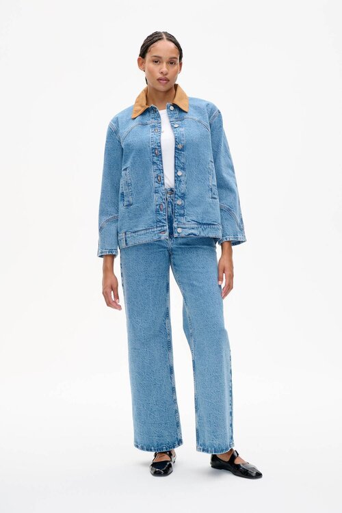 Baum Und Pferdgarten Blaue Jeans Jacke