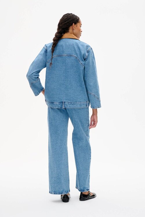 Baum Und Pferdgarten Blaue Jeans Jacke