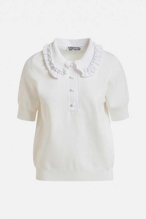 Essentiel Antwerp Weißer Polo-Pullover