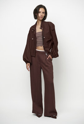 Dante 6 Dunkelbraune Kenila Wide Leg Hose