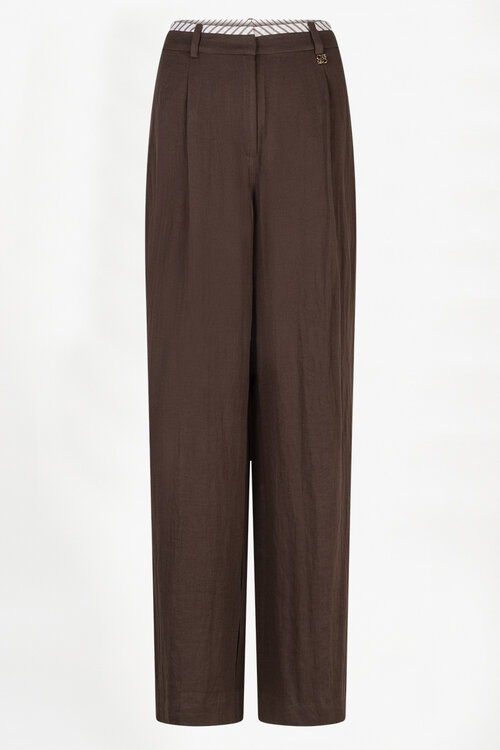 Dante 6 Dunkelbraune Kenila Wide Leg Hose